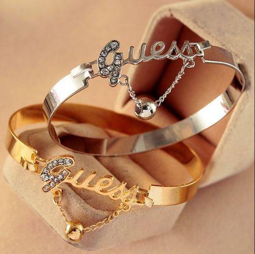 Ladies Stunning Silver Plated  "Guess" Bangle
